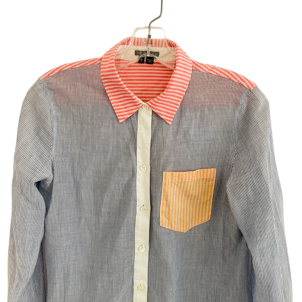 Theory Top Size Small Multicolor Colorblock Patch… - image 3